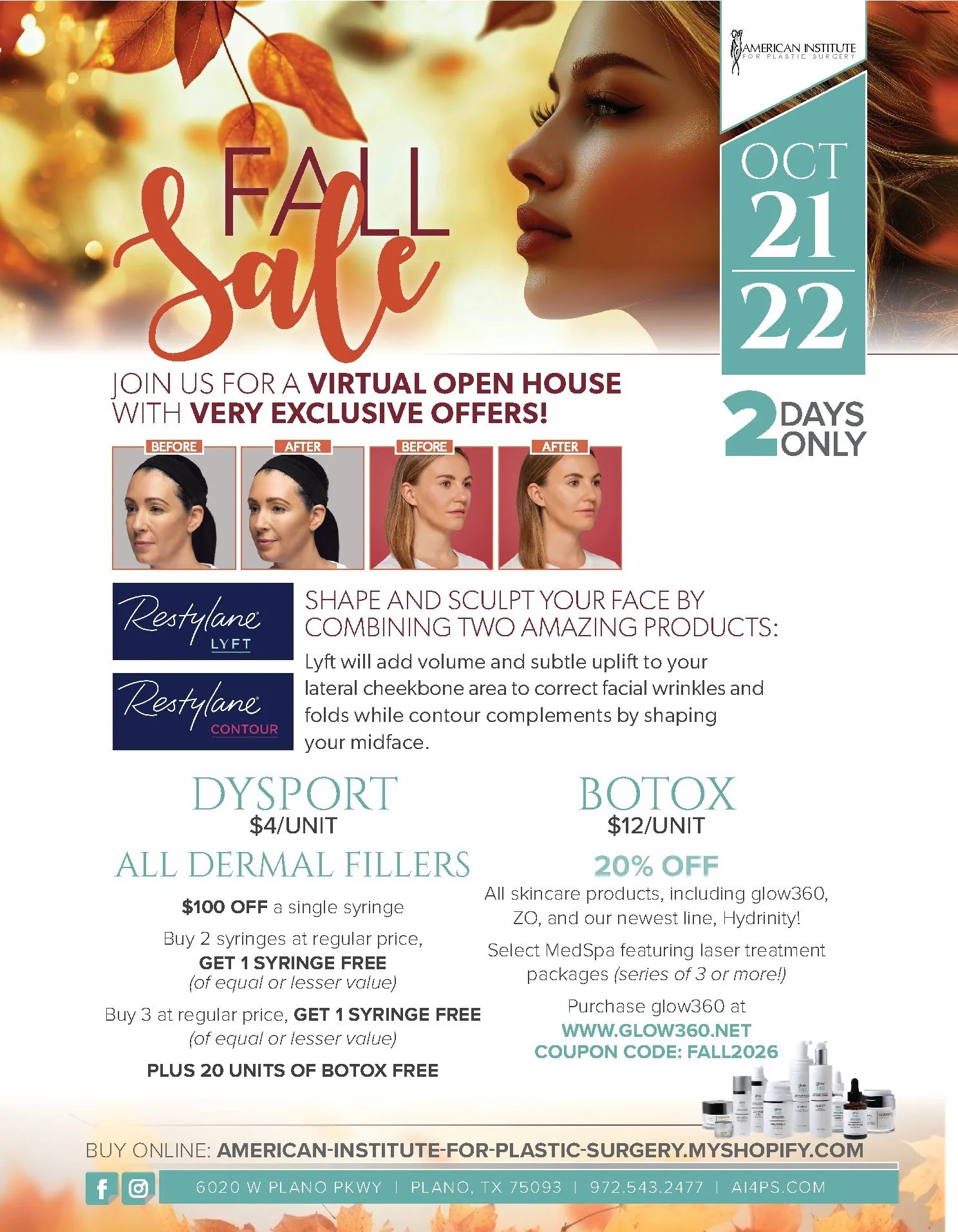 Fall 2026 Sale American Institute for Plastic Surgery Fall 2026 sale flyer