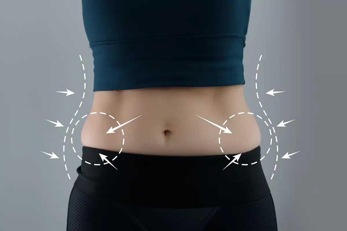 Abdominal fat problems, massaging marks