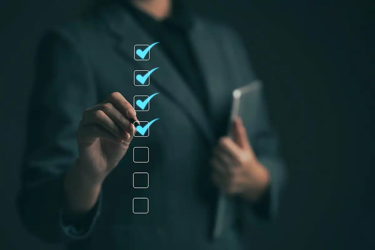 Business performance checklist concept