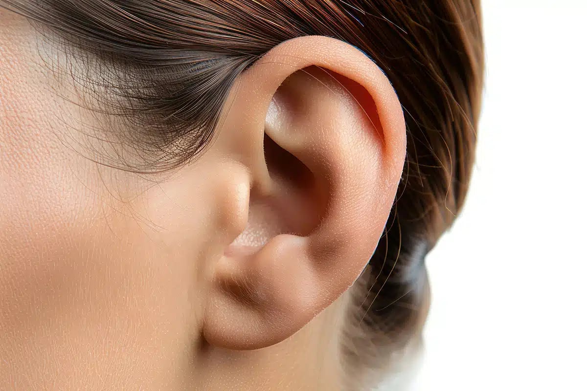 Closeup of a woman ear