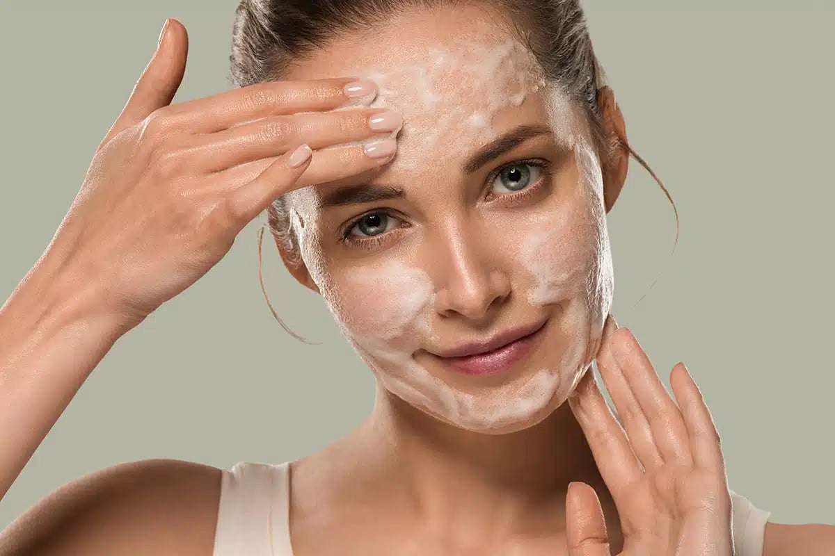 Soap face woman clean skin beauty